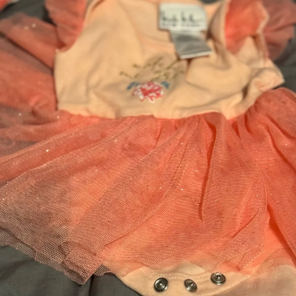 Charming Peach Tulle Romper